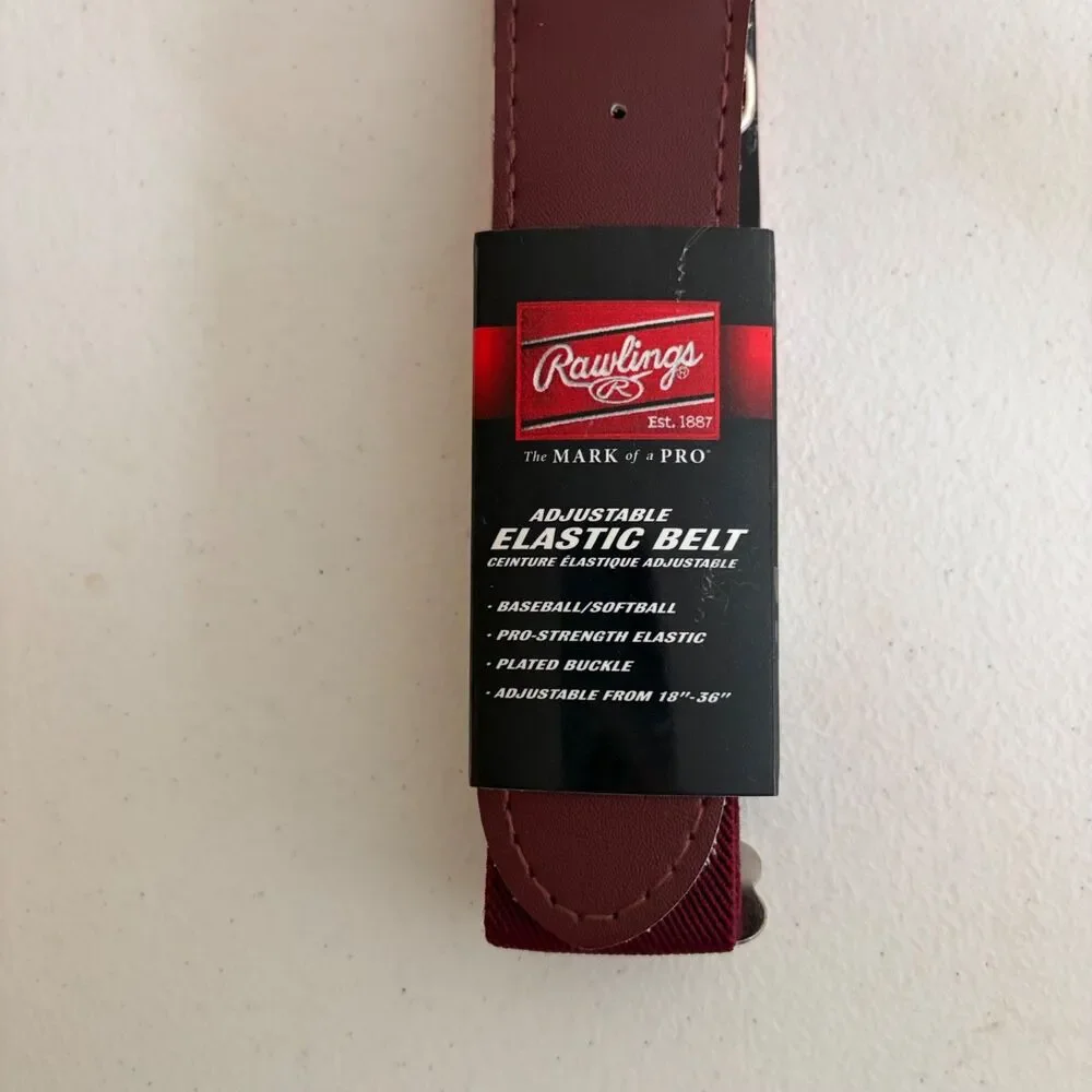 Rawlings Baseball Belt Maroon Adjustable Elastic 18